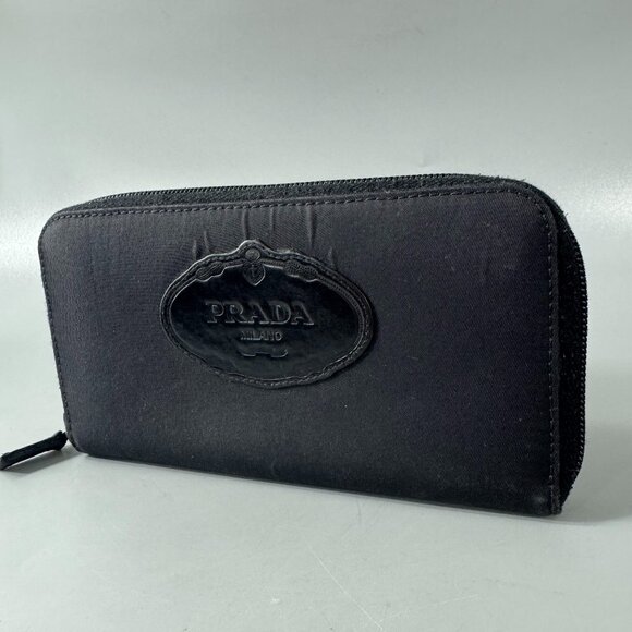 Authentic Prada Black Nylon Zip-around Long Wallet - Picture 1 of 13
